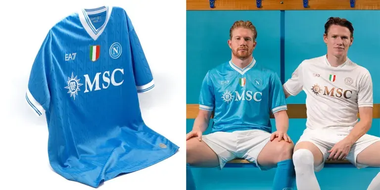 Kaos sepak bola Napoli berwarna biru